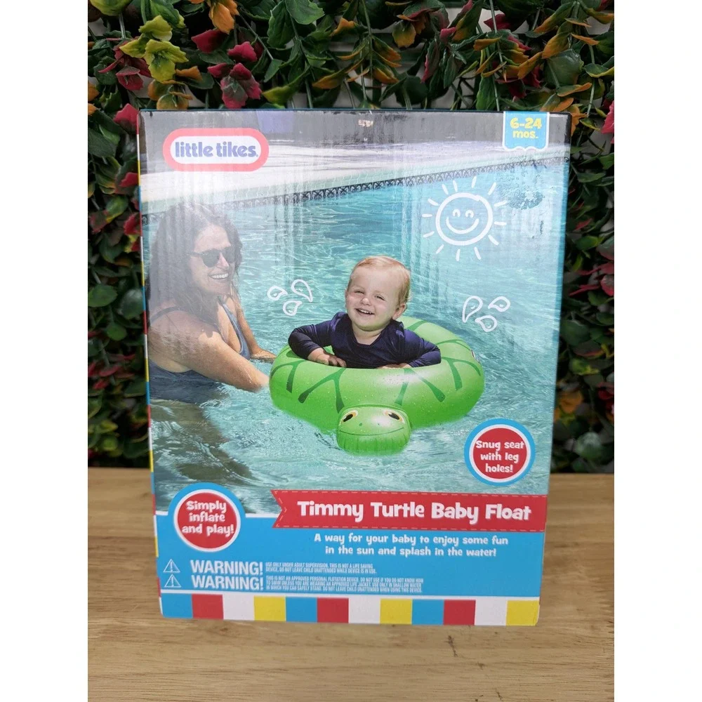 Little Tikes Timmy Turtle Baby Float Green Inflatable Pool Seat 6-24 Months NEW